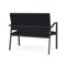 Lesro Newport 2 Seat Tandem Seating Metal Frame No Center Arms, Charcoal, MD Black Upholstery NP1501 - alternate 3